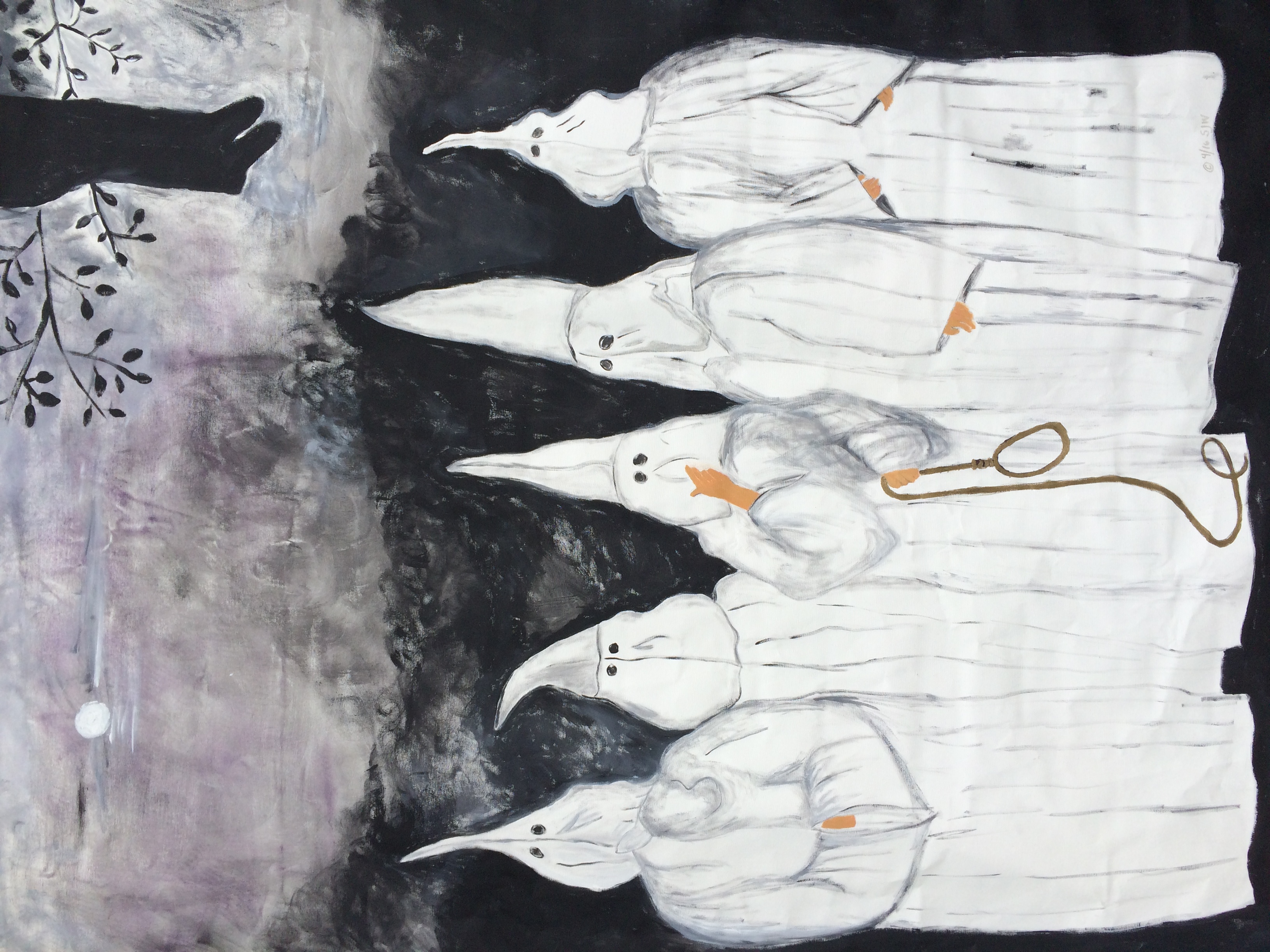 Never Forget Painting by Shirley Whitaker KKK at Night
