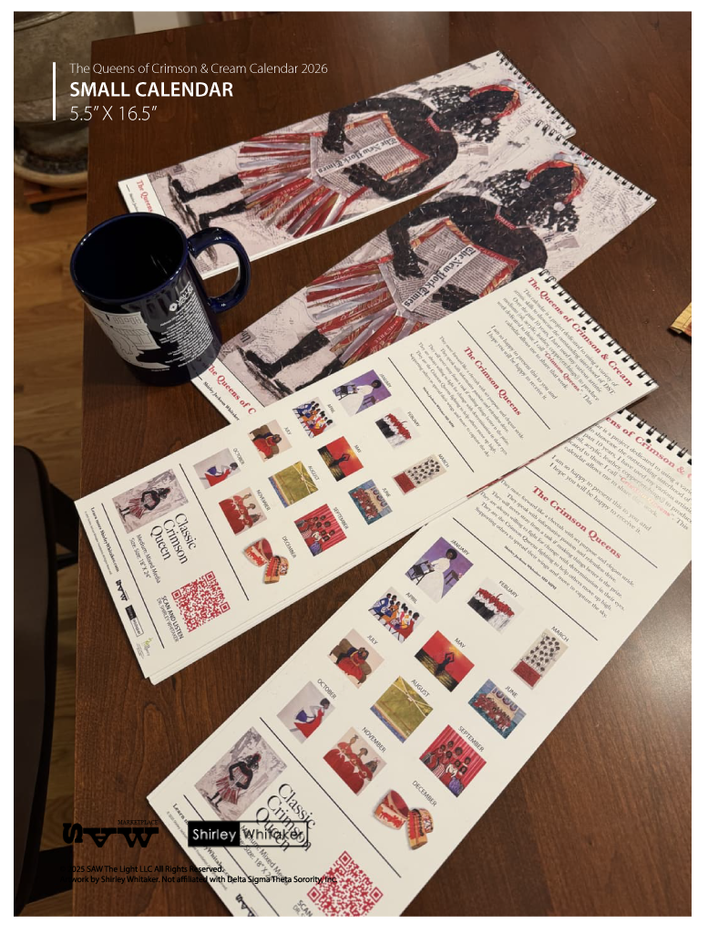 SAW Marketplace Queens of Crimson & Cream Wall Calendar